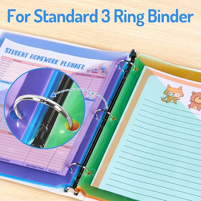 Forvencer 8 Count Dividers with Two Pockets, 8 tabs Binder Dividers for 3 Ring Binder Organizer, Multicolor, 3 Sets