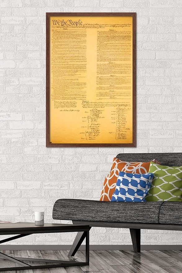 Trends International The Constitution Wall Poster, 22.375" x 34", Mahogany Framed Version