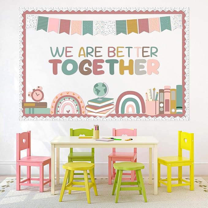 Classroom Bulletin Board Decorations Set, Welcome Classroom Bulletin Wall Decor, Boho Classroom Decorations for Bulletin Boards, Blackboards and Classroom Walls