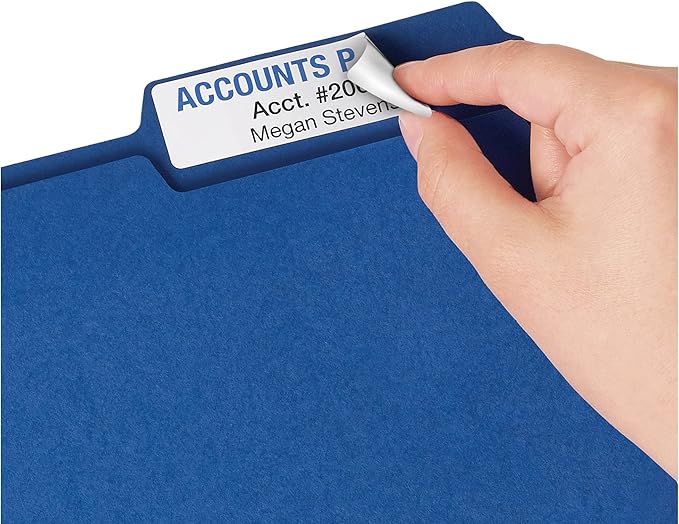 Avery Extra Large File Folder Labels, Removable Adhesive, Matte White, 15/16" x 3-7/16", 450 Labels (8425)