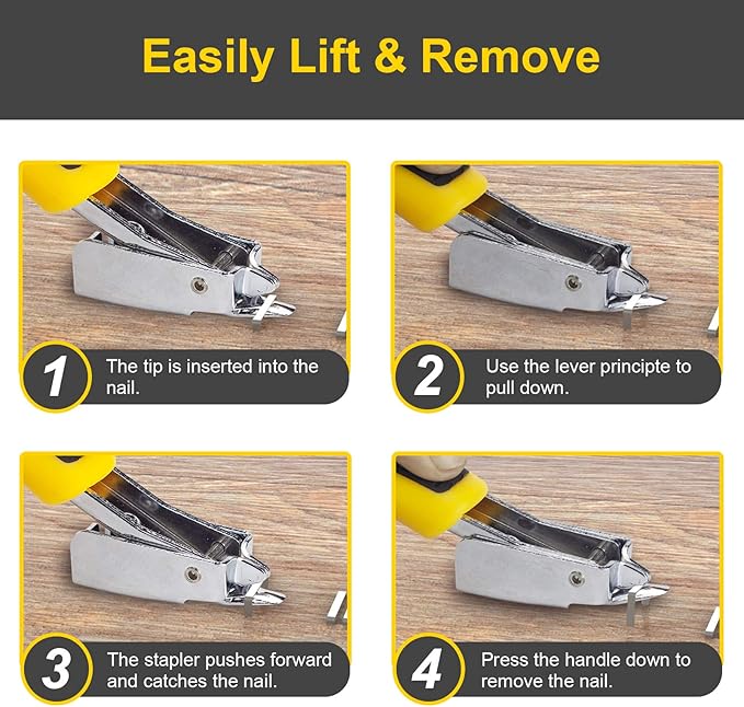 Staple Remover, Staple Puller Tool with Ergonomic Handle, Upholstery and Construction Heavy Duty Staple Removers for Removing All Kinds of Nails in Furniture, Floor, Wooden Box, Photo Frame, Carpet