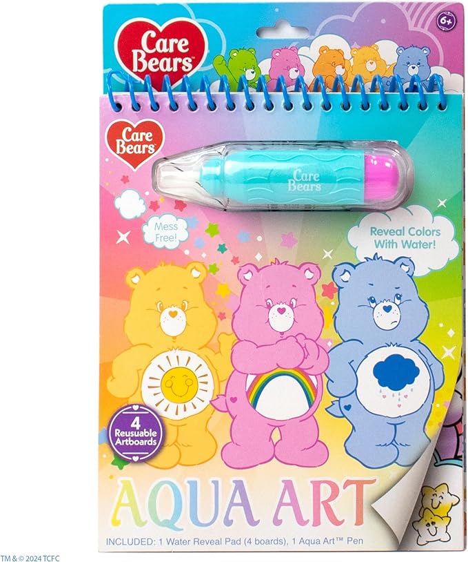 Care Bears Aqua Art, Paint with Water Books for Kids, Reusable Water-Reveal Activity, Mess Free Coloring for Toddlers, Fun Toddler Toys, Road Trip Activities for Kids, Airplane Toys for Toddlers 1-3