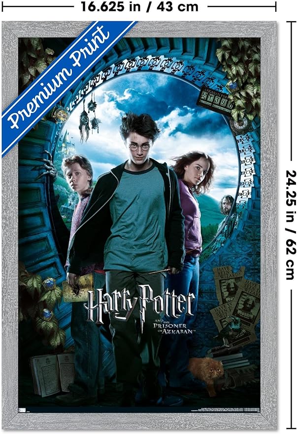 Harry Potter and the Prisoner of Azkaban - Sky One Sheet Wall Poster, 22.4L" x 14.7W", Gray Framed Version
