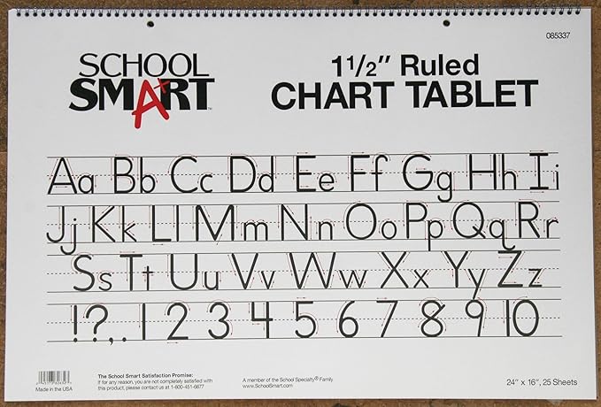 School Smart-85337 Chart Tablet, 24 x 16 Inches, 1-1/2 Inch Skip Line, 25 Sheets - White