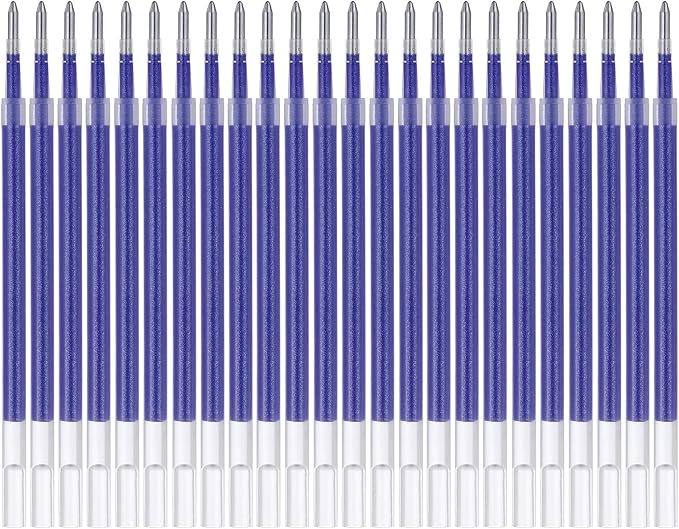 PATIKIL Gel Pen Refills, 24 Pcs 0.8mm Medium Point Glitter Coloring Gel Ink Pen Replace Refills for Retractable Click Pens Writing Drawing Doodling Office Study Classroom Supplies, Blue