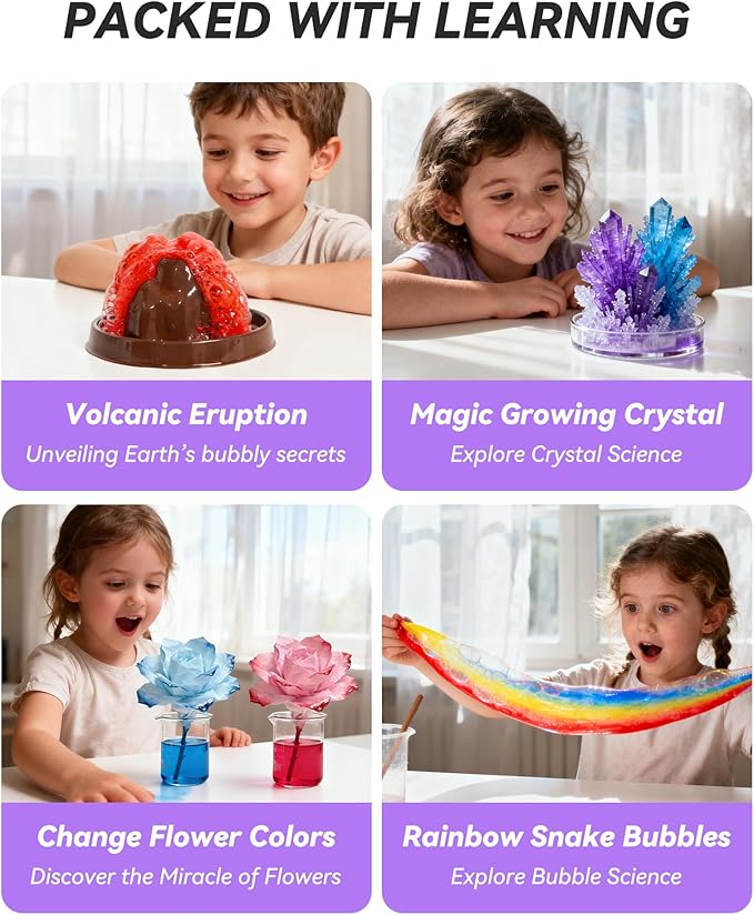 60+ Science Experiment Kit for Kids Ages 8+, STEM Educational Science Gifts for Kids, First Science Kit for Boys Girl Birthday