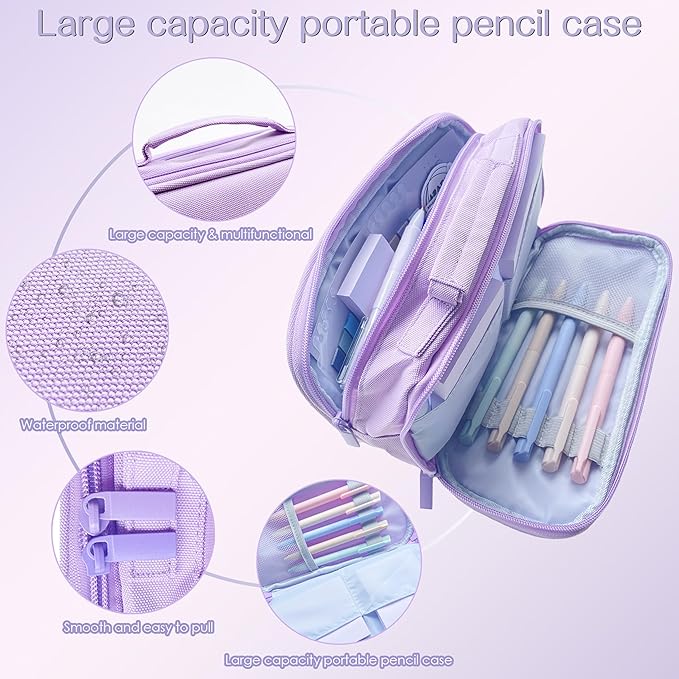 J6&H6 Complete Bible Study Supplies Journaling Kit with Tabs, Highlighters and Color Pens, Notebook,Stickers & More 56pcs Bible Accessories Set for Women, Beginner Christian Gifts(Purple)
