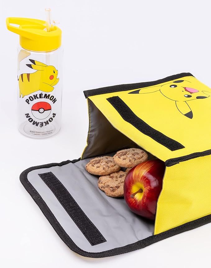 Pokémon Pikachu Kids Backpack Set | 4-Piece School Bag with Lunch Bag, Pencil Case & Water Bottle