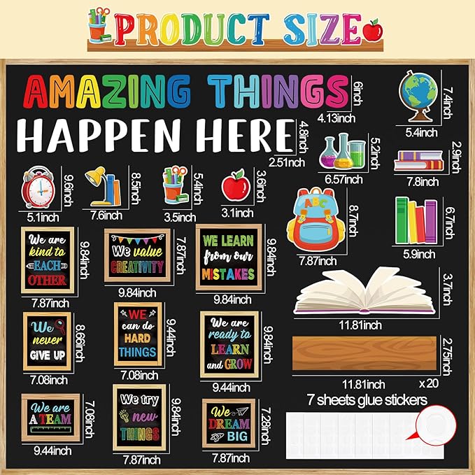 Qilery Bookshelf Bulletin Board Set Colorful Motivational Classroom Decor Reading Library Bulletin Board Set Inspirational Cutout for Back to School Classroom Decoration