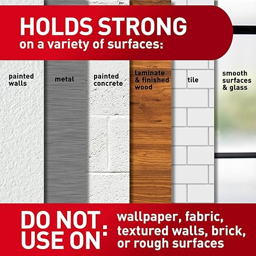 Command Poster Strips,256 Strips Damage-Free Hanging Poster Hangers,No Tools Wall Hanging-Strips for Christmas Decorations,White Adhesive-Strips,(Pack of 4)