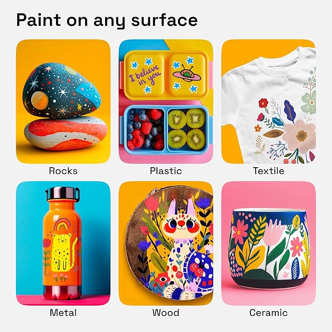 ARTISTRO 120 Acrylic Paint Markers - Paint Pens for Calligraphy, Brush + Fine Tips - For Fabric, Rock, Glass, Wood, DIY, Craft, Canvas - Art and Craft Supplies for Adults, Teens, Kids