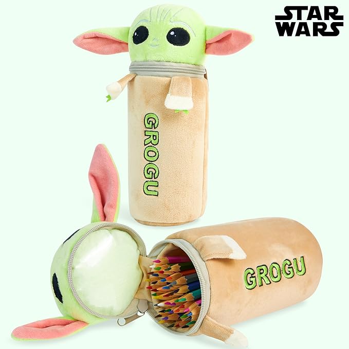 Disney Stitch Colored Pencils and Pencil Case 48 Pcs Color Pencil Set Art Supplies (Multi Baby Yoda)