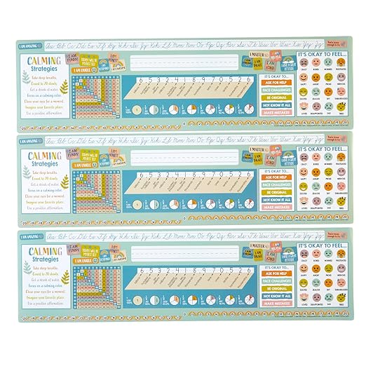 Really Good Stuff Boho Self-Adhesive Vinyl Desktop Helpers - Set of 24 - Intermediate