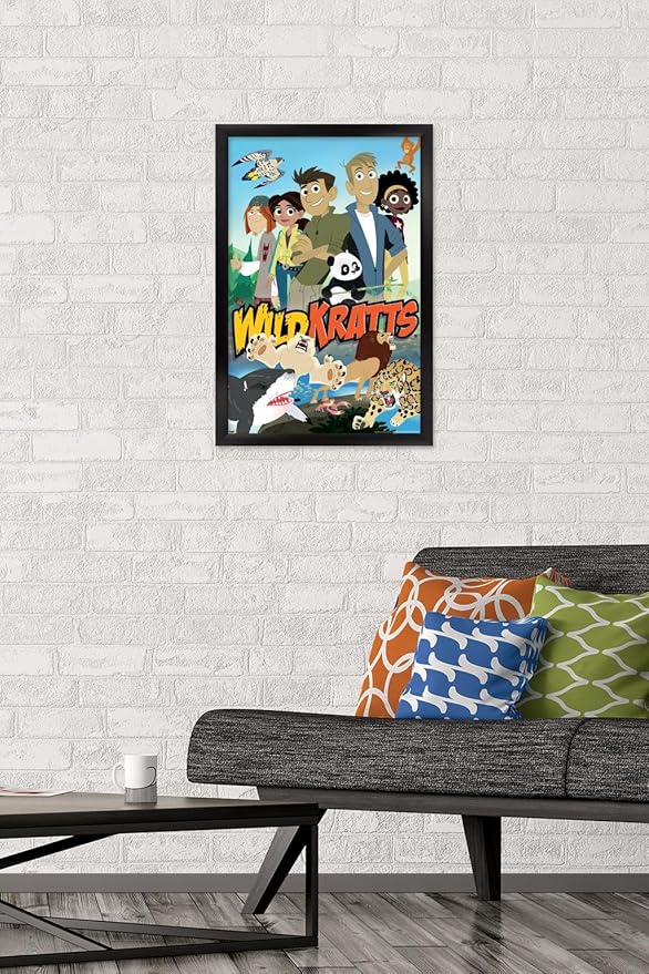 Wild Kratts - Group Wall Poster, 22.4L" x 14.7W", Black Framed Version