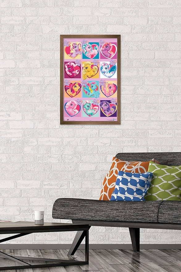 Trends International Hasbro My Little Pony - Chart Wall Poster, 14.725" x 22.375", Bronze Framed Version
