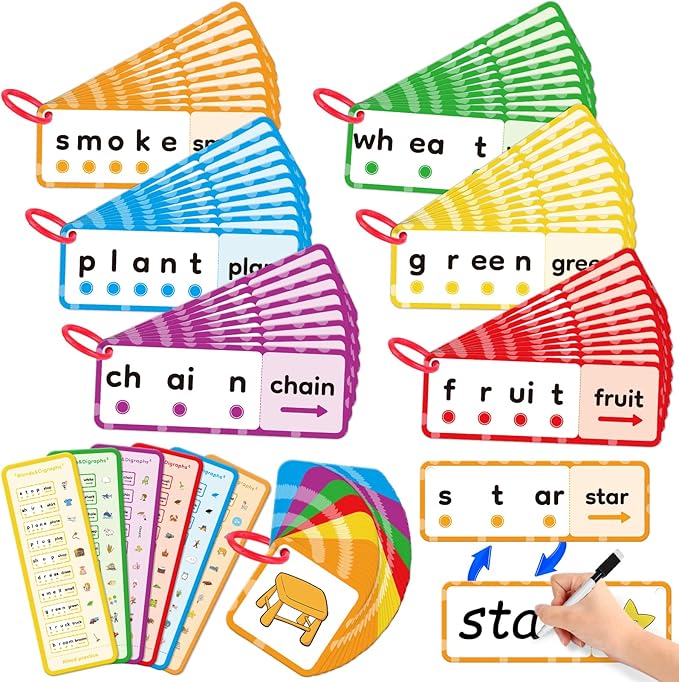 Blends & Digraphs Cards,Phonics Games,Learn to Read,Speech Therapy Toys for Toddlers Kids,Sight Word Games Spelling Reading Learning,Kindergarten Preschool Learning Activities,Educational Toy
