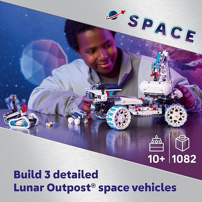 Lego 42211 Technic, Lunar Outpost(R) Moon Explorer Car, Toy, Birthday Gift, Blocks, Boys, Girls, Kids, 10, 11, 12 Years, Elementary School, Space Science