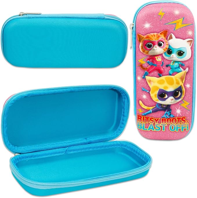 Disney SuperKitties Pencil Box Set for Girls - Bundle with Cat Superheroes Pencil Case, Stickers, Plus More | Super Kitties Stationery Set for Kids