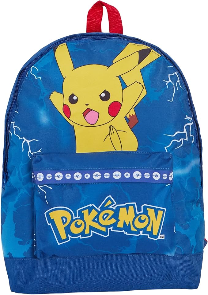 Pokemon Backpack + Lunch Bag + Pencil Case 3 Piece Pikachu School Bag Set College Travel Rucksack