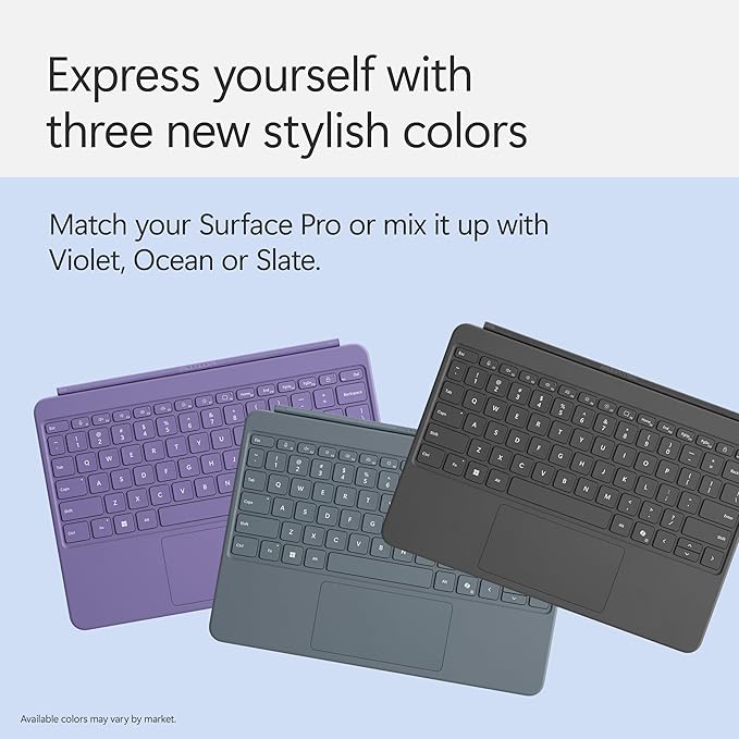 Microsoft Surface Pro Keyboard and Slim Pen 2 Bundle for Surface Pro 12" Device, Alcantara Material, Slate