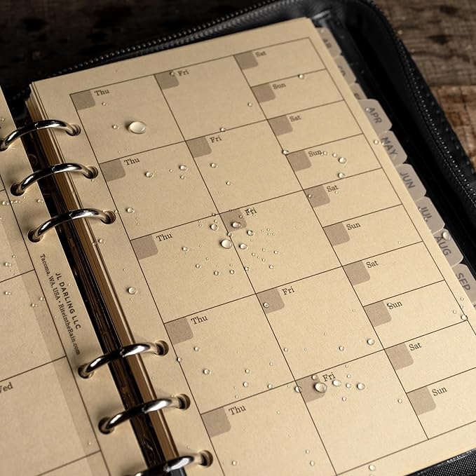 Rite In The Rain Weatherproof Complete Field Planner Kit, 4.625" x 7 " Tan Sheets, Black Cover (No. 9255B)