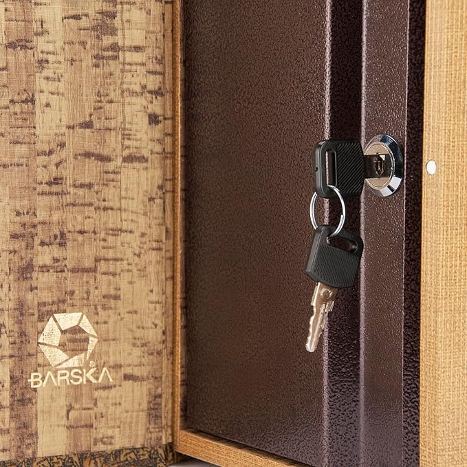 Barska Antique Map Book Safe with Key Lock – Hidden Diversion Lock Box with Magnetic Closure – Concealed Steel Compartment for Cash, Jewelry, and Valuables – Home or Office Security
