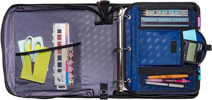 Case It 5-Tab Binder Accessory, 5-Colored Tabbed, 6 Pocket Expanding File, fits Any Standard 3 Ring Letter Size Binder, Additional Zippered mesh Pockets for Pen Storage, ACC-21, Blue (Pack of 6)