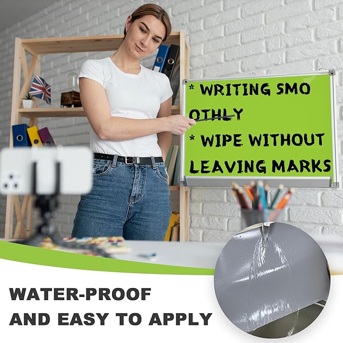 Dry Erase Board Sticker- Whiteboard Stickers-8.3''x11.7'' Removable Dry Erase Sheets- Fridge Dry Erase Paper for Wall/Desk/Refrigerator/Door/Locker/Home/Office/Classroom (Green-2Pcs)