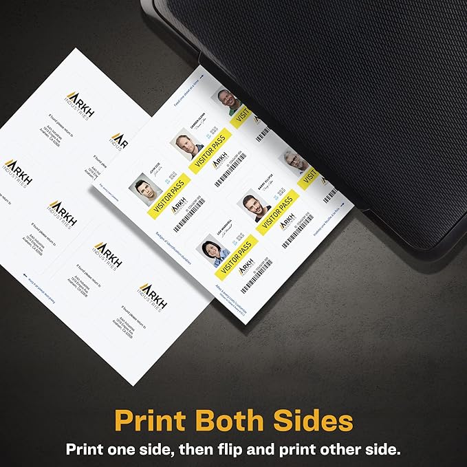 Avery Durable Tall ID Badges for Lanyards, Laser Printable on Both Sides, Blank White, 80 Total, 3.375" x 2.125" (61612)