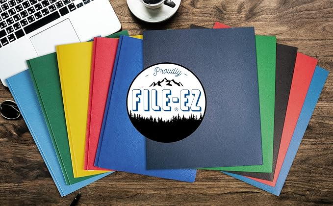 FILE-EZ Two-Pocket Folders, Orange, 125-Pack, Textured Paper, Letter Size (EZ-32465)
