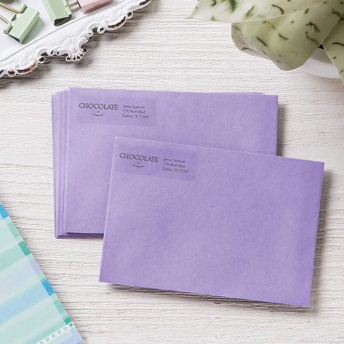 Avery Printable Return Address Labels with Sure Feed, 2/3" x 1-3/4", Glossy Clear, 600 Blank Mailing Labels (06520)