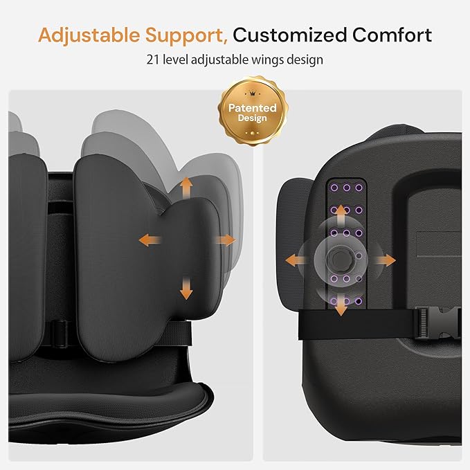 CabSupport M3 Ergonomic Seat Cushion Dynamic Lumbar Support Spineseat Patented Spine Alignment Ergonomic Posture Corrector, Ideal for Seniors & Teens, Breathable Design for Home, Office, Car& Gaming