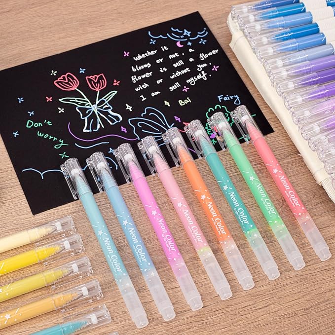 SASPOO Acrylic Gel Pens for Drawing,Colors Gel Paint Pens Ultra Fine ST Point 1.0, Set of Acrylic Marker Pens Color Ink for Journaling, Crafts Art Supplies (36)