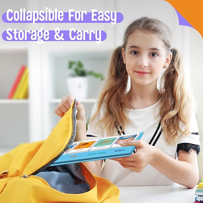 Sentence Flip Charts, 80 Double Sided Cards 40 Sentences, Learn Parts of Speech Who/What/Where Sentence Building Freestanding Flip Chart Educational Tool for Preschool Kindergarten 1st 2nd Grade