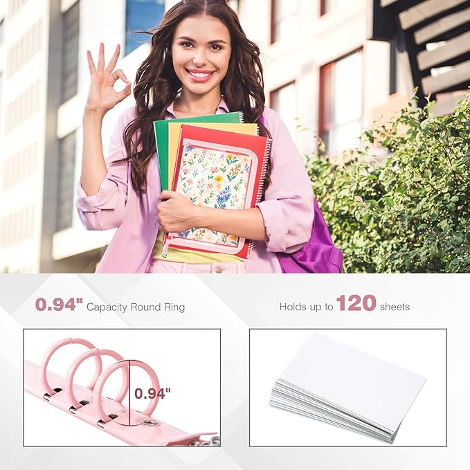 Ospelelf Reusable Sticker Book Organizer Mini Zippered 6 Ring Binder for Collecting, Includes Transparent Pockets, Release Paper, Essential for Scrapbook Planner Enthusiasts, Pink