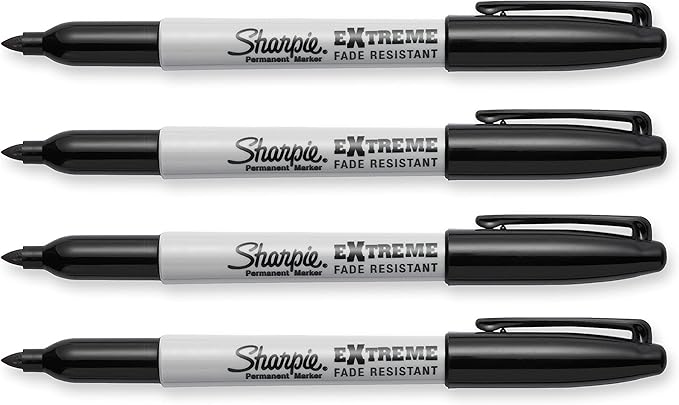 Sharpie Extreme Permanent Markers Fine Point Black 4 Count