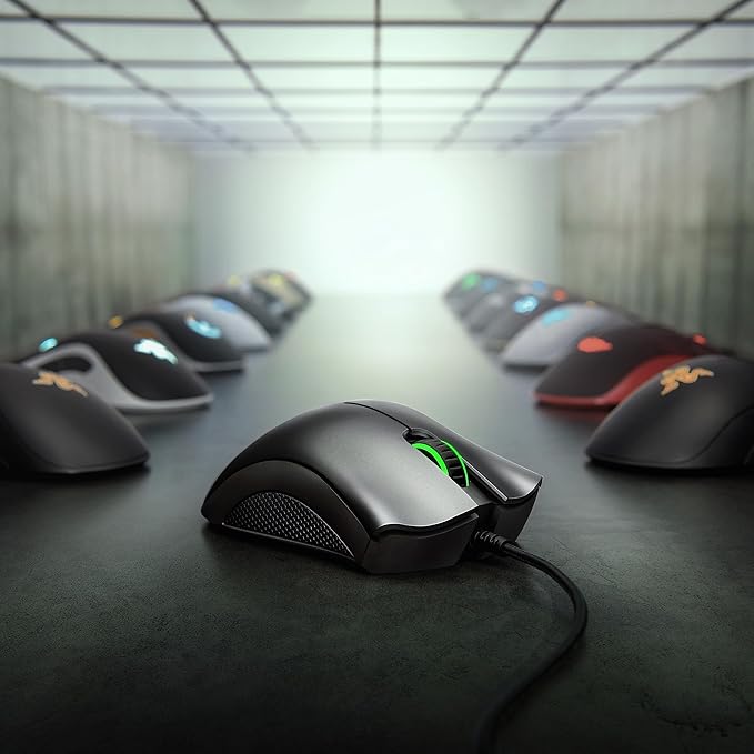 Razer DeathAdder Essential Gaming Mouse: 6400 DPI Optical Sensor - 5 Programmable Buttons - Mechanical Switches - Rubber Side Grips - Classic Black,(Pack of 10)