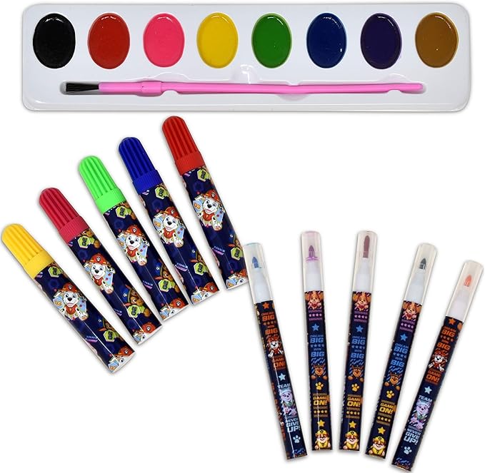PAW Patrol Coloring and Activity Book Set, Color Mess Free Craft Art Kit for Kids, Includes Drawing Pad, Markers, Stickers