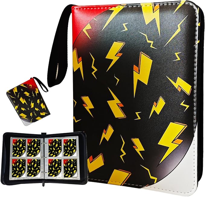 Premium Card Binder 4 Pocket, 3-Ring Zipper 400 Pockets Card Holder Book with 50 Removable Sleeves，Card Collection Storage Album for Trading Cards, MTG, TCG, Yugioh Cards