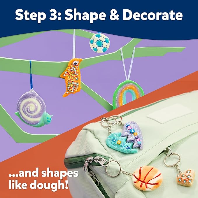 Elmer’s Stretch 'N Create Dough Kit, 3 Ways to Play, Keychains and Ornaments Kit, 18 Count - Perfect for Birthday Party Gift, School Classroom Activity, Kids Arts & Crafts Fun