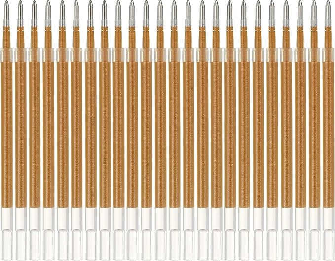 PATIKIL Gel Pen Refills, 24 Pcs 0.8mm Medium Point Glitter Coloring Gel Ink Pen Replace Refills for Retractable Click Pens Writing Drawing Doodling Office Study Classroom Supplies, Yellow