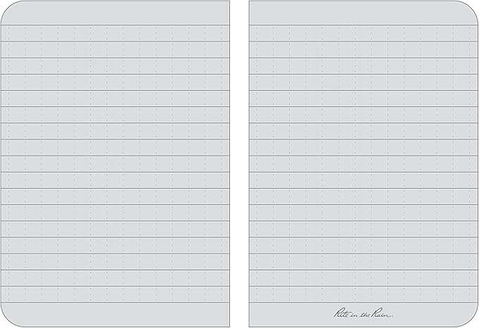 Rite in the Rain Weatherproof Soft Cover Pocket Notebook, 3.5" x 5", Orange Cover, Universal Pattern (No. OR54)