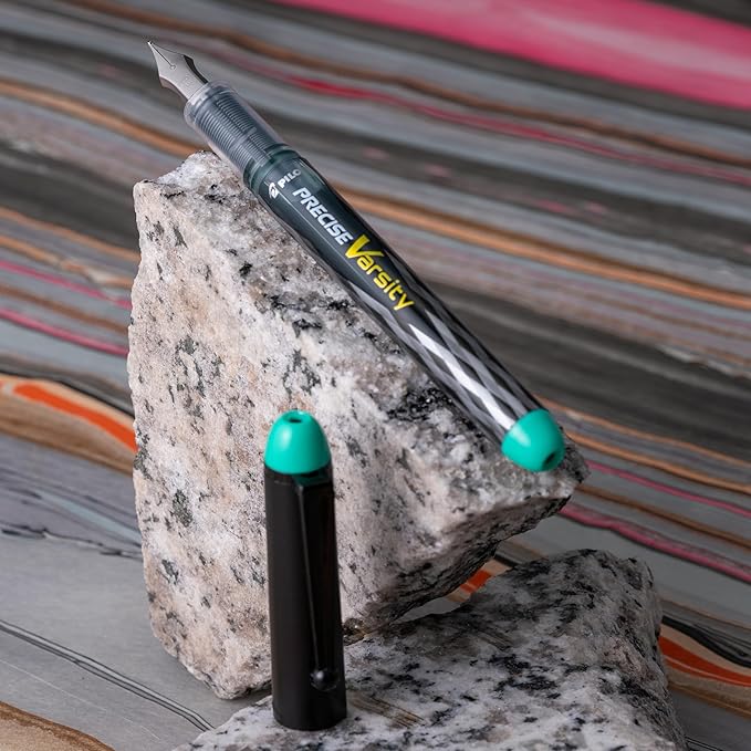 PILOT Pen 90029 Precise Varsity Pre-Filled Fountain Pens,Medium Point Stainless Steel Nib,Black/Blue/Red/Pink/Green/Purple/Turquoise,Pouch,7 Count (Pack of 2)