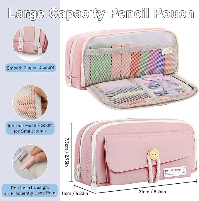 54Pcs Bible Study Supplies, Bible Journaling Kit with Pencil Case, Notebook, No Bleed Highlighters, Pens, Laminated Tabs & More, Note Taking Supplies, Valentines Day Gifts for Women, Pink