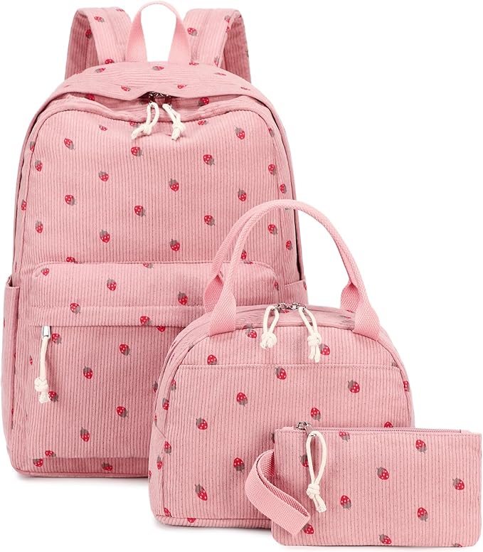 Bluboon School Backpack Set Girls Womens Laptop Bookbag Casual Daypack Fits 15 inch Laptop with Lunch Tote Bag and Pencil Bag
