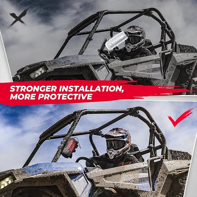 KEMIMOTO UTV Speaker Holder, Portable Speaker Mount for UTV, ATV, Bike, Golf Cart, Fits 0.875-1" and 1.5-2" Roll Bar, Compatible with Polaris RZR Ranger Can Am X3 Kawasaki Mule