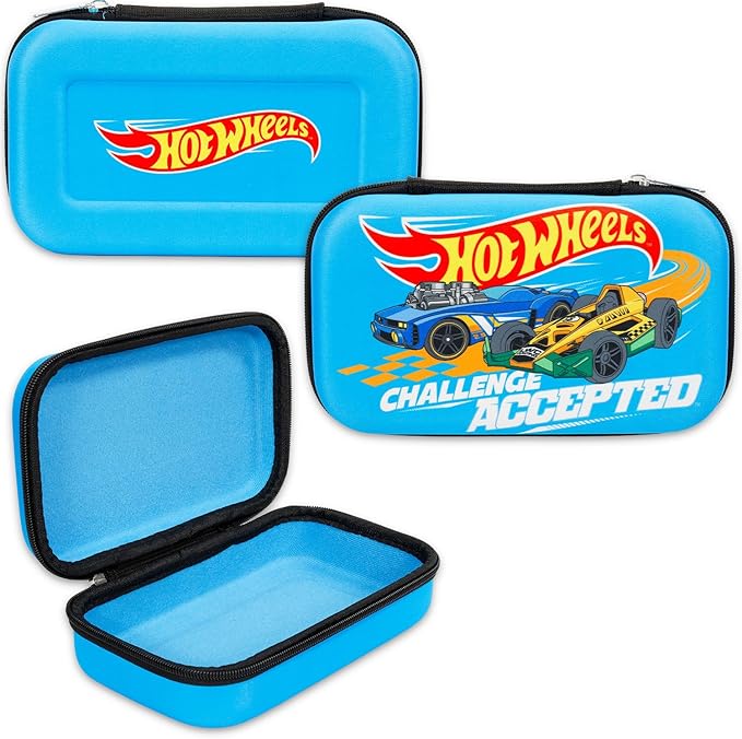 Hot Wheels Pencil Case for Kids, Boys - Bundle with Pencil Holder, Tattoos, More | Hot Wheels School Supplies Set