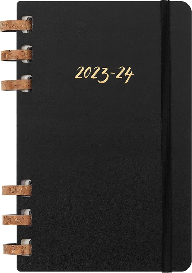 Moleskine 2024 Spiral Academic Planner, 12M, Large, Black, Hard Cover (5 x 8.25)