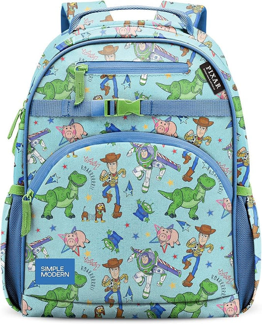Simple Modern Medium Disney Pixar Toddler Backpack for School Girls and Boys | Kindergarten Elementary Kids Backpack | Fletcher Collection | Kids - 15" tall | Buzz and Woody Adventures