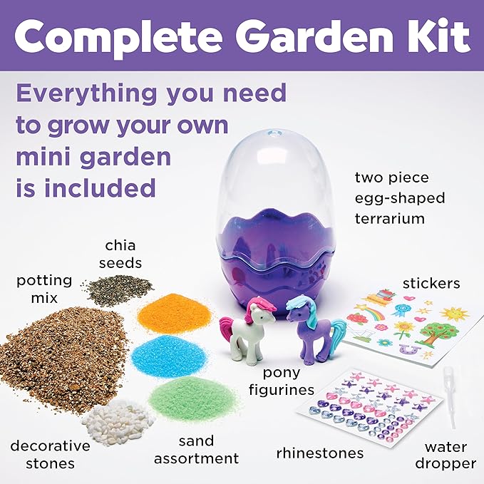 Creativity for Kids Mini Garden: Pony Terrarium Kit - Horse Gifts for Girls, Crafts for Kids and Girl Toys, Easter Basket Stuffers and Birthday Gift Ideas (Ages 6+)